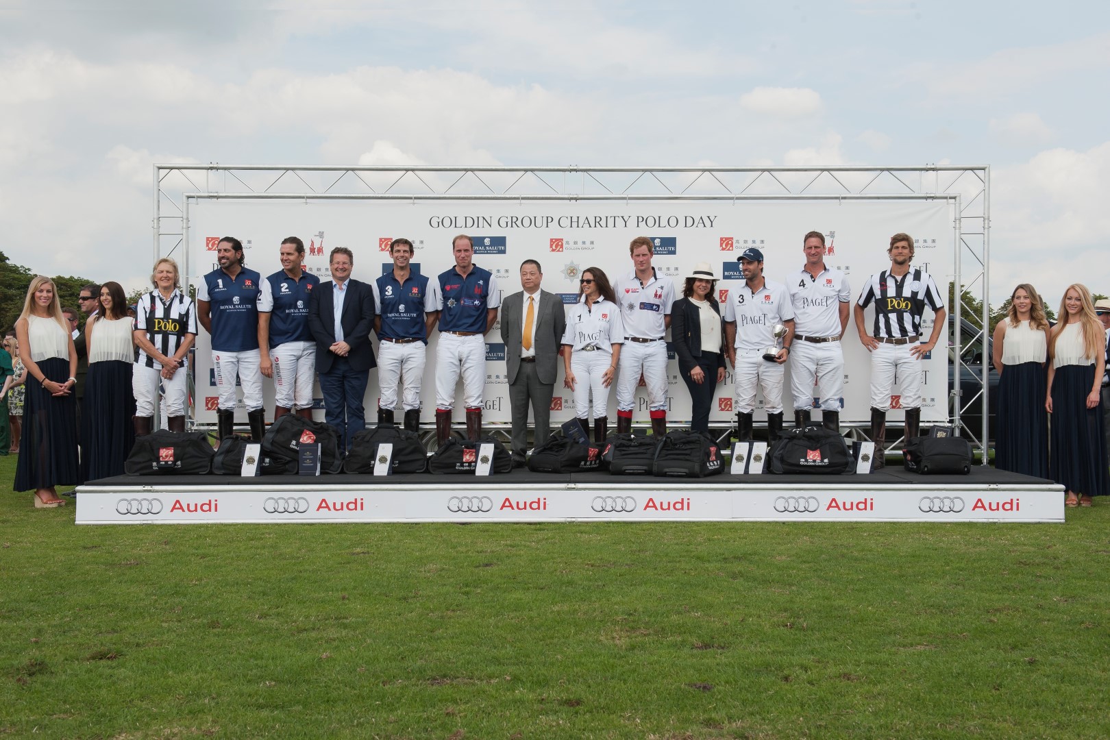 The Prize Presentation at the Goldin Group Charity Polo Day 22nd June 2014 - High Res